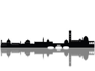 Detailed Florence Monuments Skyline Silhouette