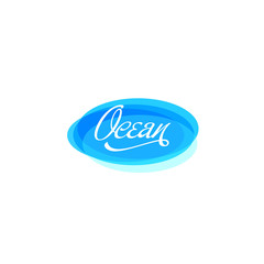 Logo Ocean on a transparent background. Drink logo. Delivery of water to the logo. Seafood Shop logo. Internet shop logo.
