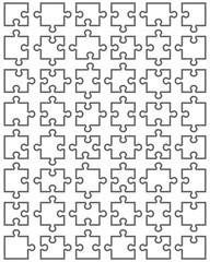 Illustration of separate parts of white puzzle