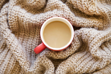 Hot coffee on wrap