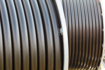 Detailed closeup of flexible plastic hose