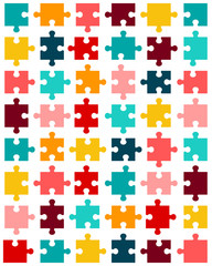 Naklejka premium Illustration of separate pieces of colorful puzzle