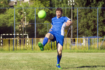 playing soccer player