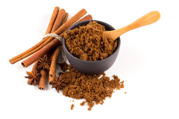 Brown sugar on white
