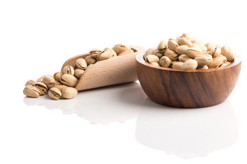 pistachio nut on white