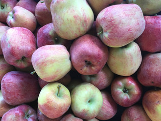 Apples on the counter close up