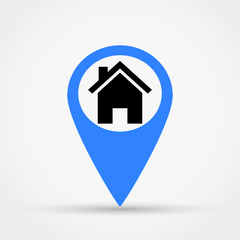 Location of the house vector illustration.