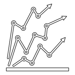 Chart icon vector thin line