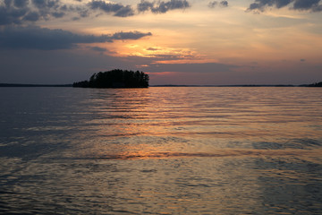 Lake Muskoka Sunset From Muskoka Beach Park, Gravenhurst, Ontario, Canada. 