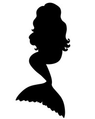 Vector Silhouette of Mermaid