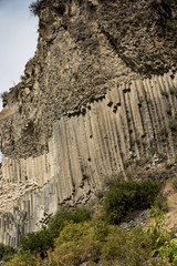 Rock formation basalt columns Symphony of the Stones near Garni