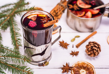 mulled wine in a glass