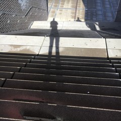 Long shadow man in autumn