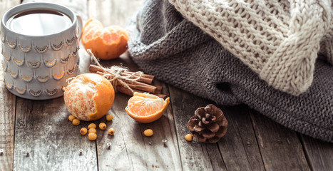 a cozy Christmas tea Cup still life