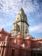 Fototapeta na wymiar View of New Vishwanath Temple, Sai Vishwanath Temple in Banaras Hindu University Campus, Varanasi, Uttar Pradesh, India