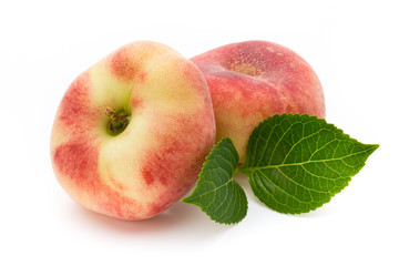 Peach. Fruit with isolated on white background.
