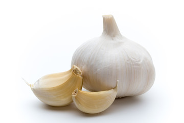 Garlic isolated on the white background.