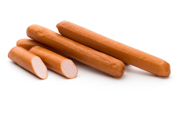 Fresh sausage isolated over white background.
