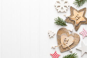 Vintage Christmas background with Christmas decoration.