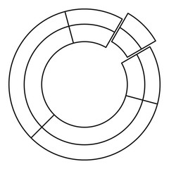 Circle chart icon vector thin line