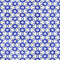 Native batik seamless watercolor artistic boho style colorful square pattern.