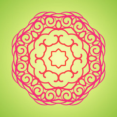 Vector vintage oriental Mandala sign boho frame