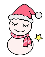 雪だるま(色、模様、星)