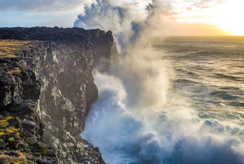 Storm waves at the west coast of Iceland