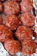Fresh meatball beef and pork for cooking dinner 