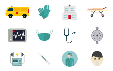 Ambulance icons vector medicine health emergency hospital urgent pharmacy pill support paramedic treatment