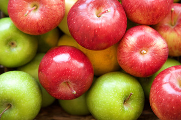 Heap apples color isolated
