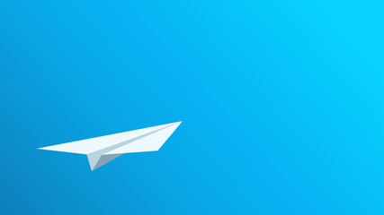 paper airplane on blue