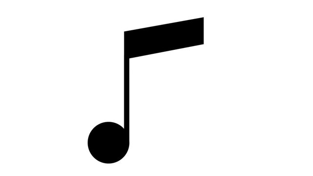 Musical note icon in and out animation loop black