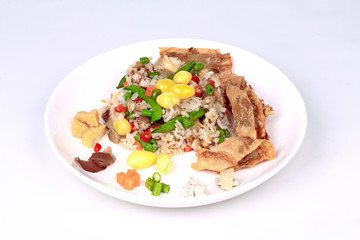 Colorful Fried  rice with mixed vegetable  served