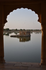 historical monument gadisar lake jaisalmer rajasthan india