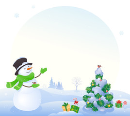 Cartoon snowman background