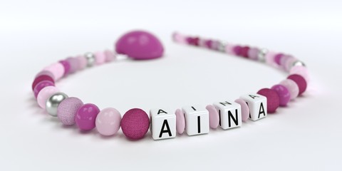 Schnullerkette mit Name - Aina