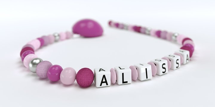 Schnullerkette mit Namen - Alissa