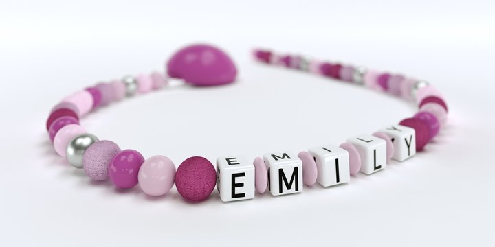 Schnullerkette mit Namen - Emily