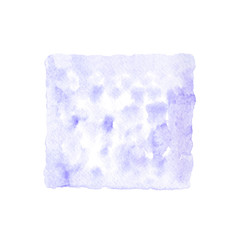 Purple square watercolor painting textured on white paper isolated on white background