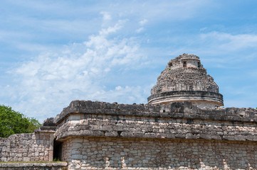 The Observatory, Ancient Mayan Ruins at Chichen Itza, Yucatan, Mexico