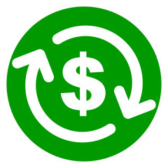 refund money green circle icon