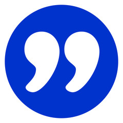 quote blue circle icon