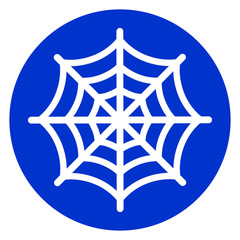 spider web blue circle icon