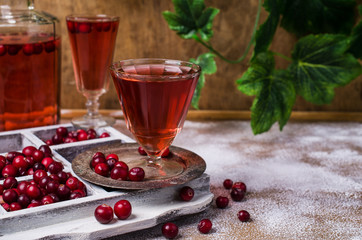 Transparent red drink