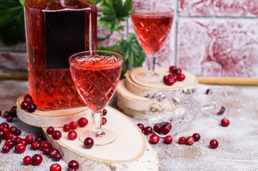 Transparent red drink