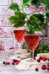 Transparent red drink