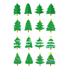 Christmas Tree Vector Graphic Set