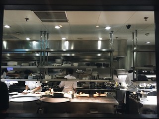 cooks on the kitchen, chinese modern restaurant