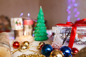 Composition of Christmas toys